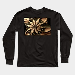 Abstract Floral Neutral Botanical Print Long Sleeve T-Shirt